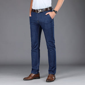 Men's Low Waist Button Zipper Closure Side Pockets Denim Jeans