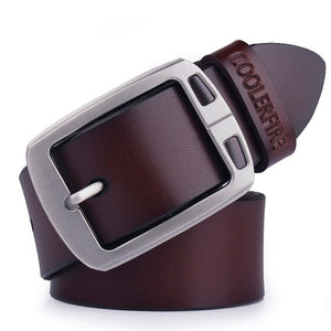 Men's Genuine Leather Plain Square Alloy Pin Buckle Formal Belts