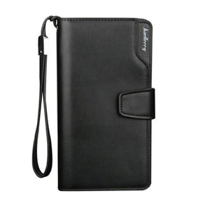 Men's Genuine Leather Multi Pocket Zipper Closure Wrist Holder Wallets