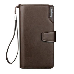 Men's Leather Multi-Function Cards Holder With Zipper Closure Wallet