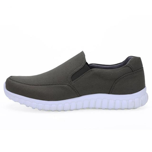 Men's Canvas Round Toe Elastic Band Slip-On Workout Sneakers