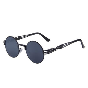 Women's Round Colorful Lens Alloy Frame Steampunk Sunglasses