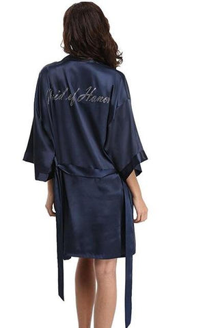 Women's Open Stitch Short Flare Sleeve Plain Waist Knot Nightgown