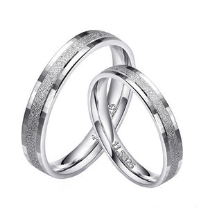 Men's 100% 925 Sterling Silver Round Pattern Wedding Couple Ring