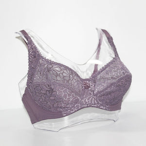 Women's Lace Embroidery Push-Up Back Closure Adjusted-Strap Bra