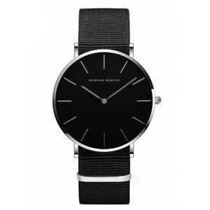 Men's Round Thin Leather Waterproof Quartz Wrist Watch