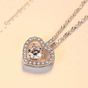 Women's 925 Sterling Silver Heart Shape Delicate Chain Necklace