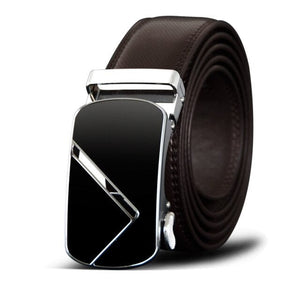 Men's Genuine Leather Plain Strap Automatic Classy Buckle Belt