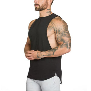 Men's Round Neck Sleeveless Plain Quick Dry Workout Stringer Vests