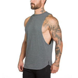 Men's Round Neck Sleeveless Plain Quick Dry Workout Stringer Vests