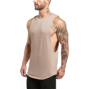 Men's O-Neck Sleeveless Plain Loose Quick Dry Sportswear Vests