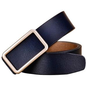 Women's Plain Genuine Leather Square Alloy buckle Waistband Belts