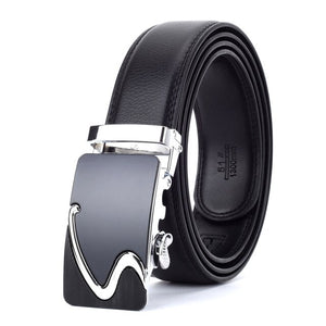 Men's Genuine Leather Strap Alloy Automatic Buckle Formal Belts