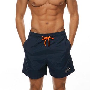Men's Drawstring Waist Plain With Side Pocket Beachwear Flare Shorts