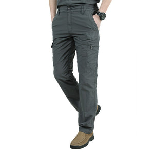 Men's Low Waist Plain Button Zipper Closure Side Pocket Casual Pants