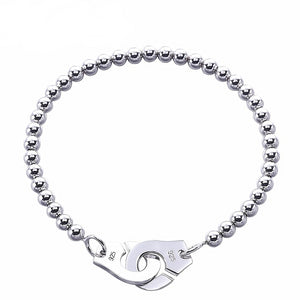 Men's 100% 925 Sterling Silver Beads Chain Toggle Clasp Bracelet