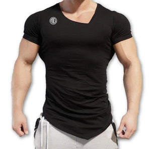 Men's V-Neck Short Sleeve Quick-Dry Plain Pattern Workout T-Shirt