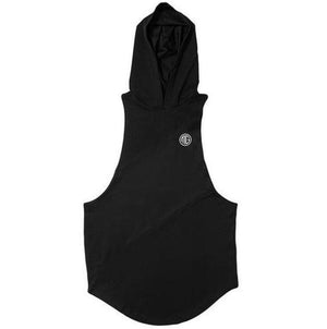Men's O-Neck Sleeveless Quick Dry Sportswear Hooded Stringer Vests