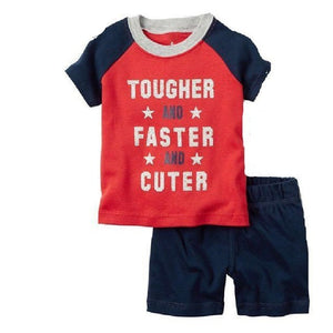 Kid's Round Neck Printed Half Sleeves T-Shirt With Short Set