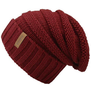 Women's Soft Plush Stretchy Linen Pattern Beanies Knitted Warm Hats