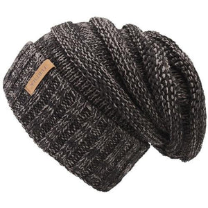 Women's Soft Plush Stretchy Linen Pattern Beanies Knitted Warm Hats