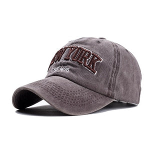 Men's Plush New York Embroidery Back Adjustable Closure Casual Hats
