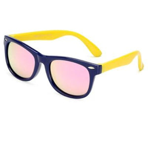 Kid's Oval Light Colorful Mirror Lens Thin Frame Polarized Sunglasses