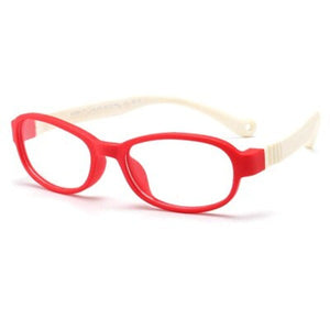 Kid's Oval Clear Lens Thin Colorful Frame Optical Sunglasses