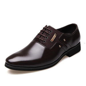 Men's Pointed Toe Genuine Leather Plain Slip-On Formal Shoes