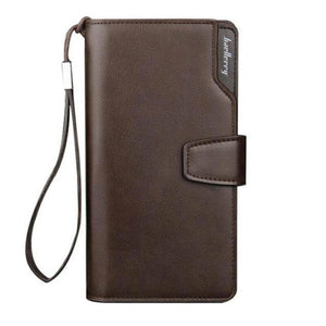 Men's Genuine Leather Multi Pocket Zipper Closure Wrist Holder Wallets