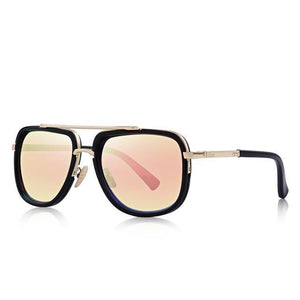 Women's Square Colorful Lens Thin Alloy Frame Vintage Sunglasses