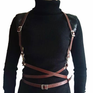 Women's Leather Adjustable Shoulder Waist Strap Pin Buckle Belts