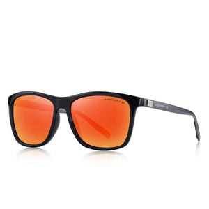 Men's Square Colorful Lens Thin Frame Polarized Retro Sunglasses