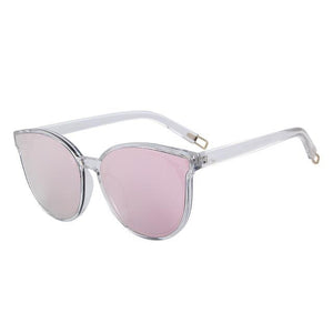 Women's Cat Eye Mirror Lens Thin Frame Polarized Sunglasses
