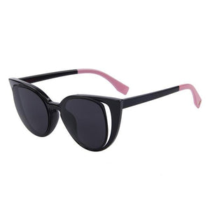 Women's Cat Eye Colorful Mirror Lens Thin Frame Retro Sunglasses