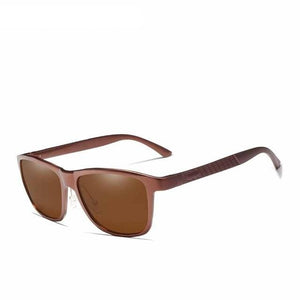 Men's Square Dark Lens Thin Frame Polarized Retro Sunglasses