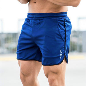 Men's Low Elastic Waist Plain Quick Dry Pocket Workout Flare Shorts
