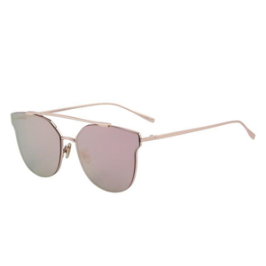 Women's Cat Eye Mirror Lens Thin Alloy Frame Polarized Sunglasses