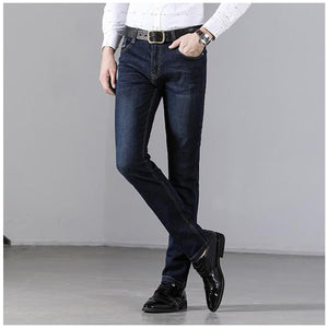 Men's Low Waist Plain Button Zipper With Pocket Denim Jeans