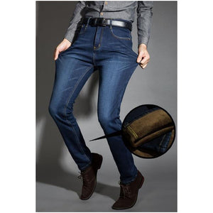 Men's Low Waist Plain Button Zipper With Pocket Denim Jeans