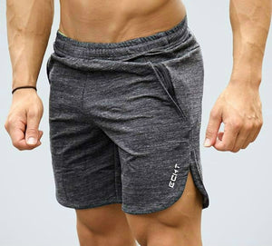 Men's Low Elastic Waist Plain Quick Dry Pocket Workout Flare Shorts
