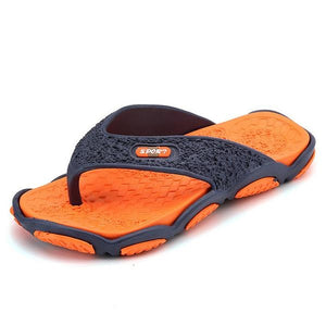 Men's Clip Toe Linen Patchwork Anti-Slip Flat Summer Wear Slippers