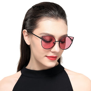 Women's Alloy Frame Cat Eye Designer Full Rim Sunglasses