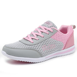 Women's Round Toe Mesh Color Patchwork Lace-Up Sportswear Sneakers