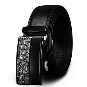 Men's Genuine Leather Strap Stylish Automatic Buckle Closure Belt