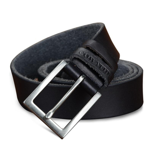 Men's Genuine Leather Plain Strap Alloy Pin Buckle Closure Belts