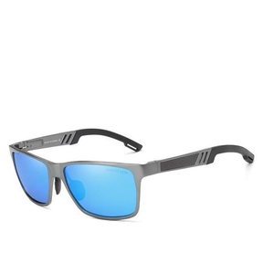 Men's Square Light Colorful Mirror Lens Alloy Frame Sunglasses