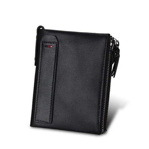 Women's Genuine Leather Card Holder Pocket Zipper Short Purses