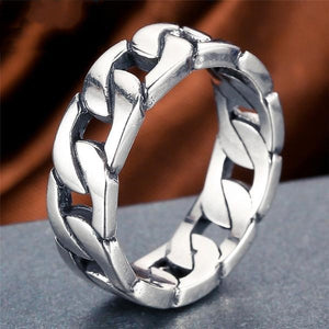 Men's 100% 925 Sterling Silver Round Pattern Simple Wedding Ring