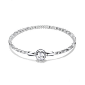 Women's 100% 925 Sterling Silver Round Beads Pattern Bangle Bracelet